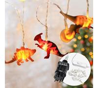 CozyHome Lucine led decorative dinosauro - 12 figure a LED & 4 metri I Con spina I Per interni I Filo led decorative Fairy lights Lucette decorazioni Luci natale interno luci Letto montessori bambini