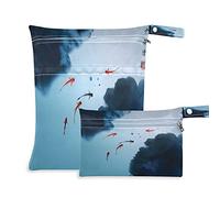 Cozyhome - Sacchetti per pannolini per pannolini cinesi Zen con inchiostro per pannolino, impermeabile, lavabile, con tasca per viaggi, campeggio, spiaggia