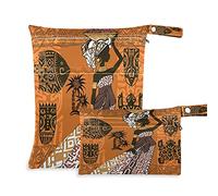 COZYhome - Sacchetti per pannolini per pannolini etnici, africani, da appendere al pannolino, impermeabile, lavabile, con tasca per viaggi, campeggio, spiaggia