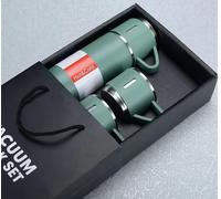 CozyHomeWare - Set di tazze termiche da viaggio, in acciaio inox, con 2 tazze extra per bevande calde e fredde, borraccia termica da viaggio (verde)