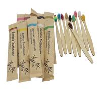 Cozylkx 10 Pezzi Spazzolini da Denti in bambù 10 Colori Spazzolino da Denti Biodegradabile Ecologico per Adulti, Famiglia, Viaggio, Confezionato Singolarmente