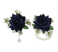 Cozylkx Set di Fiori Artificiali da Polso con Rose E Boutonniere per La Sposa, Lo Sposo, La Damigella d'Onore, Le Decorazioni per L'anniversario di Matrimonio, La Festa E Il Ballo di Fine Anno