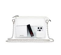 COZYOFFI Chiara borsa per lo stadio delle donne approvato, borsa trasparente a tracolla per sport di concerto, C02-argento