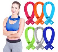 Cozypower 6 fasce rinfrescanti per il collo, con bottone, per climi caldi, per l'estate e all'aperto (azzurro, grigio, blu scuro, rosa, verde, arancione)