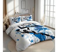 CozyRest Set Copripiumino Letto Piazza e Mezza, Giocatore di basket Motivo Copripiumino, 220 x 240 cm con 2 Federe 50x80 cm, Parure Letto Moderna, Reversibile