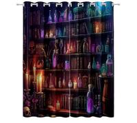 CozyRest Tende Oscuranti Termiche Isolanti Libreria magica per Camera da Letto, Set di 2 Pannelli Tema fantasy 150 x 166 cm per Stanza dei Bambini Finestre Soggiorno