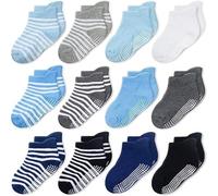 CozyWay Calzini in stile caviglia non slip con pinze, 12 pacchetti per bambini e ragazze, a più colord, 1-3 anni
