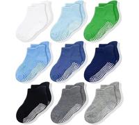 CozyWay Calzini in stile caviglia non slip con pinze, 9 pacchetti per bambini e ragazze, colori assortiti, 1-3 anni