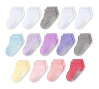 CozyWay Guida alla caviglia non slip calzini da bambino a basso taglio, pacchetto da 14 per ragazze, colori pastello, 1-3 anni