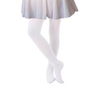 CozyWow - Collant da balletto per ragazze, ultra morbidi, elastici, collant per la danza per bambini, bianco, 4-6 Jahre