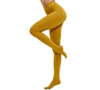 CozyWow Collant da donna semi solido opaco 80D da donna (Curcuma,M)
