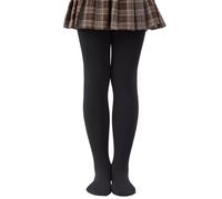 CozyWow Collant spessi per ragazze, collant invernali caldi per la scuola, comodi collant foderati in pile per bambini, 1 paio-nero, 4-6 Years