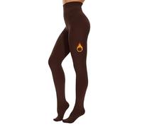 CozyWow Collant termici da donna, marrone, L-XL