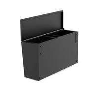 Cozze® Pattumiera per Cucina da Esterno - 2 scomparti per raccolta differenziata, compatibile con Elements Series, BBQ Station e Simple Cart, acciaio zincato nero, 60 x 18,5 x 32 cm