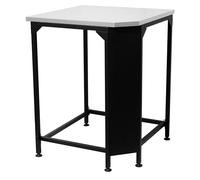 cozze Tavolo angolare per cucina esterna, piano in acciaio inox 705 x 705 mm, regolabile, carico massimo 100 kg, compatibile con tavolini, nero