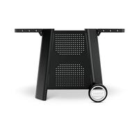 cozze Tavolo da cucina esterno multiuso compatibile con griglie E-500, G-500 e piastra 500 - 1270 x 645 x 745 mm, nero con ganci e ruote