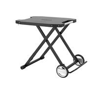 cozze® | Tavolo da esterno pieghevole nero | Design leggero e stabile | Per cucina outdoor e campeggio | 2 ruote integrate | Maniglie in acciaio inox | 4 ganci | Acciaio verniciato | Portata 50 kg