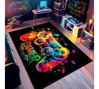 Cozzmats Tappeto Con Controller Di Gioco 120 x 160 cm, Tappeto Antiscivolo Con Decorazioni Graffiti, Per Gamer E Adolescenti, Ideale Per Camera Da Letto, Soggiorno, O Stanza Dei Giochi (D)
