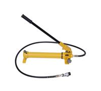 CP-700 Pompa idraulica manuale, 700 bar, contenuto di olio 400 cc, pompa idraulica manuale 60 cm, colore giallo, ingegneria meccanica con manometro e tubi da 1,8 m, per riparazioni auto, edifici e
