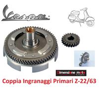 CP02 Ingranaggi Primari/Campana Z22-63 Elicoidali x PIAGGIO Vespa 50 R dal 1969