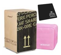 CP404 BLK Cajon + custodia Keepdrum rosa + cuscino Keepdrum