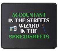 Cpa Gift Accountant in The Streets Wizard in The Spreadsheets Bookkeeper Gifts Mouse Pad Portatile Tappetino per Mouse Lavabile Tappetino Scrivania for Laptop Pc Ufficio 25X30Cm