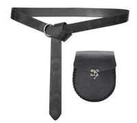 CPAOWEHF Accessorio medievale cintura in rilievo con portamonete Halloween Dressingup Costume Cintura in vita Tasca Cosplay Party Accessorie, Nero C, L