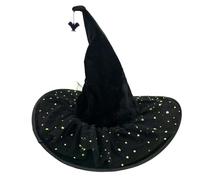 CPAOWEHF Cappello da strega alto 36 cm cappello da mago a punta per Halloween vestire accessori per costume da strega per donne uomini mascherata cosplay novità costume