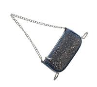 CPAOWEHF Elegante borsa a tracolla decorativa con strass e tracolla a catena borsa sotto le ascelle per pendolarismo ed eventi sociali borsa a tracolla Jean, Blu, One Size