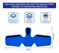 Cpap Pad per il Collo per le Cinghie del Supporto per Testa Cpap, Comodo Pad per il Collo Cpap, Coperture Cpap, Cuscinetti Comfort per Cinghia, Previene la Compressione Cutanea