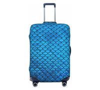 CPAQasg Blue Fish Scale Print Universal Valigie Copertura Elastica Protezione Lavabile Viaggio Manica Copertura Bagagli, Nero , XL, Bagaglio a mano