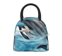 CPAQasg Borsa termica per il pranzo con stampa di delfino oceano che ti guarda, per lavoro, scuola, picnic, viaggi, routine quotidiana