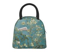 CPAQasg Borsa termica per il pranzo con stampa di fiori di mandorlo, per lavoro, scuola, picnic, viaggi, routine quotidiana
