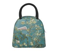 CPAQasg Borsa termica per il pranzo con stampa di fiori di mandorlo, per lavoro, scuola, picnic, viaggi, routine quotidiana