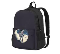 CPAQasg Borsa unisex con stampa astronauta sulla luna, grande capacità, impermeabile, per escursioni, viaggi, campeggio, pendolarismo