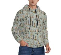 CPAQasg Felpa con cappuccio da uomo con stampa Torre Eiffel Parigi con fiore per abbigliamento casual versatile a strati per tutte le stagioni, Nero , 4XL