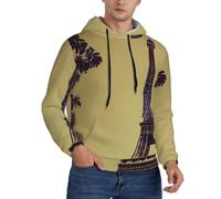 CPAQasg Felpa con cappuccio da uomo con stampa Torre Eiffel Parigi per abbigliamento casual versatile a strati per tutte le stagioni, Nero , S