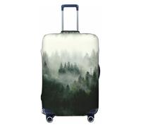 CPAQasg Green Tree Misty Landscape Print Universal Valigie Copertura Elastica Protettiva Lavabile Viaggio Manica Copertura Bagagli, Nero , S, Bagaglio a mano