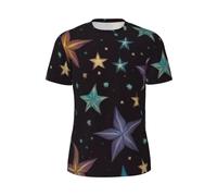 CPAQasg Maglietta estiva da uomo a maniche corte con stampa di colibrì con fiori, leggera, traspirante, per attività all'aperto, Nero , 6XL