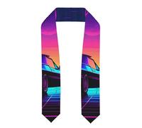 CPAQasg Retrowave immagini Stampa Laurea Scialli Unisex per i Studio Internazionale Onore Società Accessori, Appiattito, Taglia unica