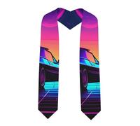 CPAQasg Retrowave immagini Stampa Laurea Scialli Unisex per i Studio Internazionale Onore Società Accessori, Angolo acuto, Taglia unica