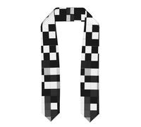 CPAQasg Scialli unisex per laurea con stampa a scacchi con formula bianca nera per i studio internazionale Accessori per società d'onore, Appiattito, Taglia unica