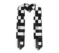 CPAQasg Scialli unisex per laurea con stampa a scacchi con formula bianca nera per i studio internazionale Accessori per società d'onore, Angolo acuto, Taglia unica