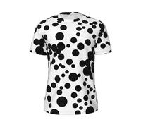 CPAQasg T-shirt da uomo a maniche corte estiva con stampa a pois neri e bianchi, leggera, traspirante, per attività all'aperto, Nero , 5XL