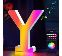 Cpeelsdo Lettere Luminoso APP Controllo, RGB Luci LED di Lettera Alfabeto con USB, Figura a Lettere Luce per Decorazione e Atmosfera, Luci Notturne Scrivania, Compleanni, Matrimoni, Vetrine - Y
