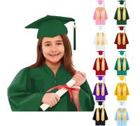 CPIDAH Set Toga E Tocco Per Bambini 2-12 Anni Vestito Diploma Per Bambino E Bambina Toga Laurea Bambino Con Stola Tocco E Nappina 2026 Costume Da Laureato Per Asilo Nido, Scuola Materna E Elementari