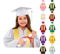CPIDAH Set Toga E Tocco Per Bambini 2-12 Anni Vestito Diploma Per Bambino E Bambina Toga Laurea Bambino Con Stola Tocco E Nappina 2026 Costume Da Laureato Per Asilo Nido, Scuola Materna E Elementari
