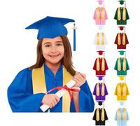 CPIDAH Set Toga Laurea Bambino Toga E Tocco Per Bambini 2-12 Anni Costume Da Laureato Con Stola Cappello Nappina 2026 Abito Diploma Asilo Scuola Materna Primaria Kit Completo Graduazione