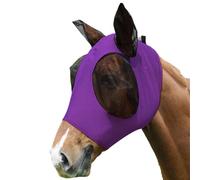 CPJJ 1 pezzo Maschera Antimosche Cavallo,maschera per cavalli con paraorecchie, rete traspirante, mosca, zanzare, insetti, elastica per freni - Elasticità, Protezione UV - Morbida e Traspirante -Viola