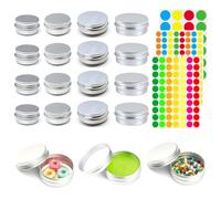 CPJJ 16PCS campioncini creme contenitori alluminio per friggitrice ad aria barattoli per candele barattoli in alluminio multi dimensione per cosmetici e gioielli, 4 * 5ml 10ml 15ml 20ml